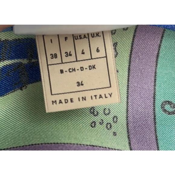 Women's Emilio Pucci Blue Green Silk Dress Size 34 - Picture 5 of 5